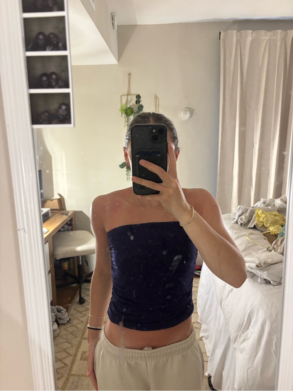 a new day Dark Navy Strapless Tube Crop Top